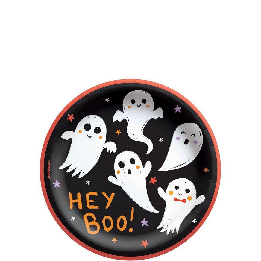 Party City Spooky Friends Halloween Paper Dessert Plates, Multi Color (50 ct)