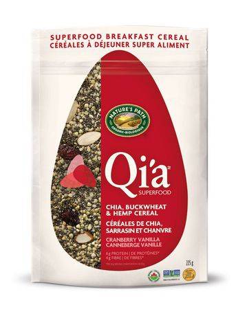 Nature's Path Qi'a Chia, Buckwheat & Hemp Cereal Cranberry Vanilla (225 g)