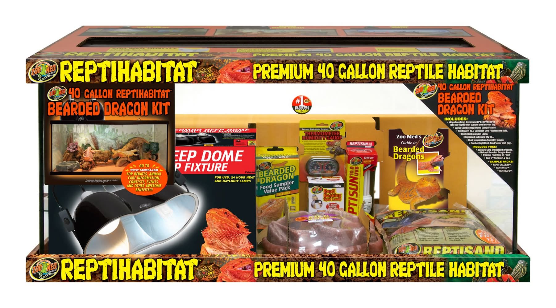 Zoo Med ReptiHabitat Bearded Dragon 40 Gallon Terrarium Kit