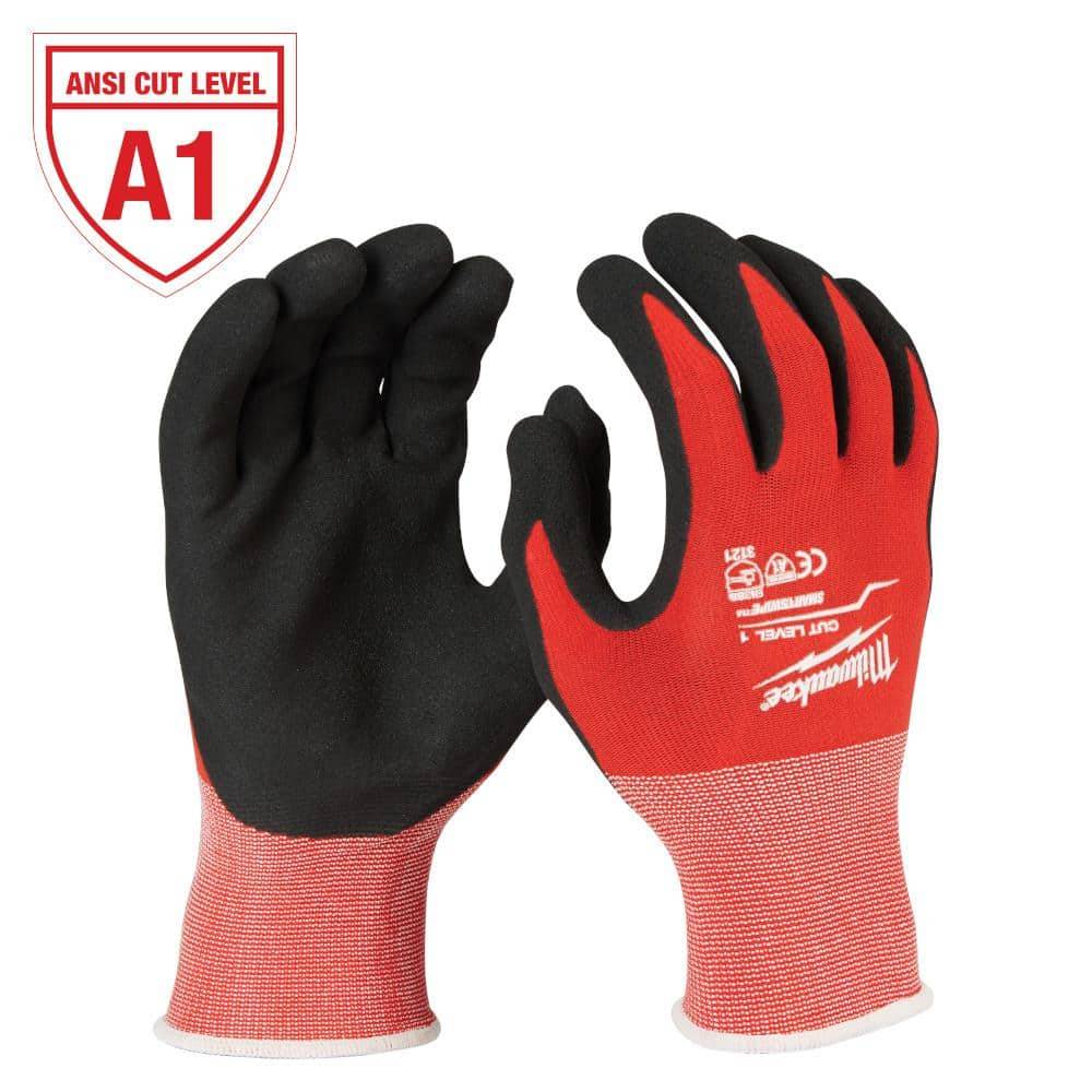 Milwaukee X-Large Red Nitrile Level 1 Cut Resistant Dipped Work Gloves