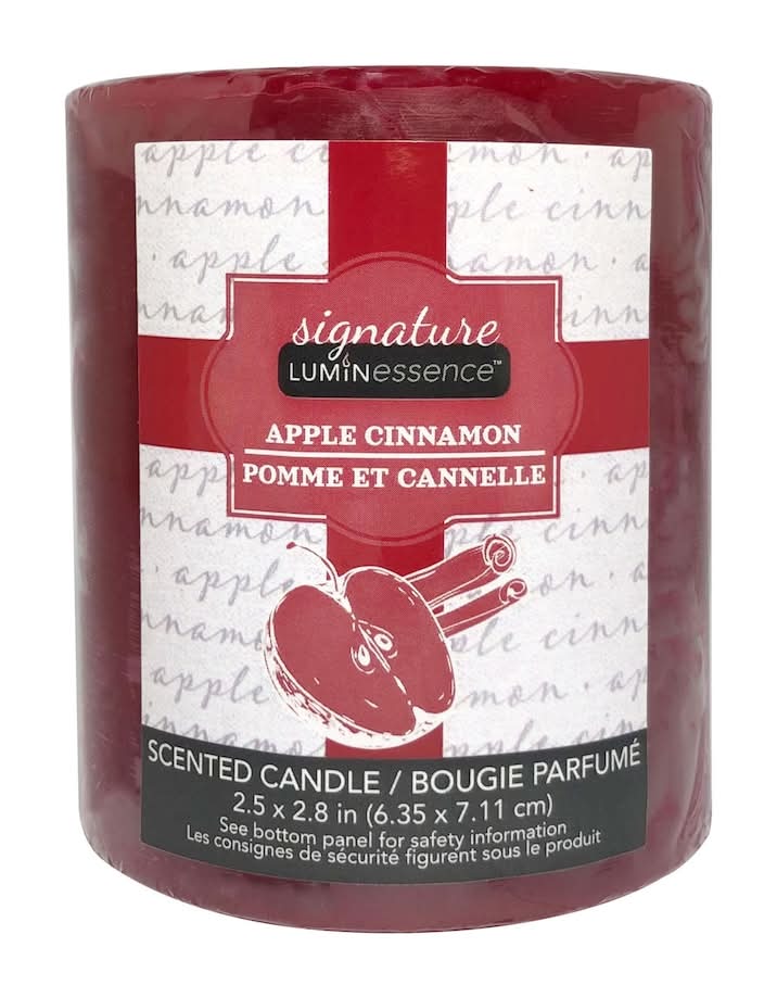 Luminessence Pillar Candles, Apple-Cinnamon, 2.5x2.8 in