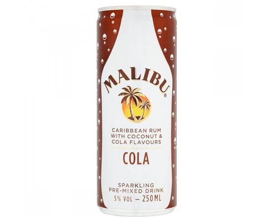 Malibu Cola Drink Ready Mixed 250ml can