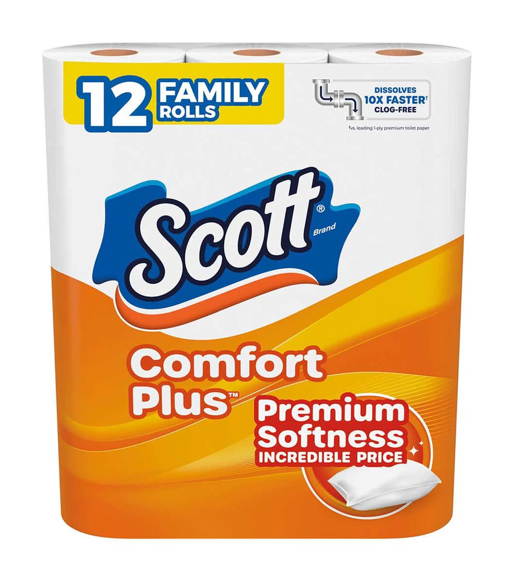 Scott Comfort Plus Toilet Paper, 19.2 m (12 ct)