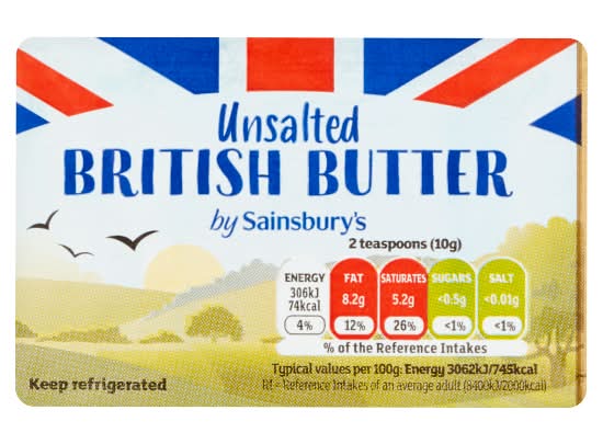 Sainsbury's Unsalted British Butter (250g)