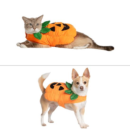 Thrills & Chills™ Halloween Pumpkin Dog & Cat Costume (Color: Orange, Size: X Large)