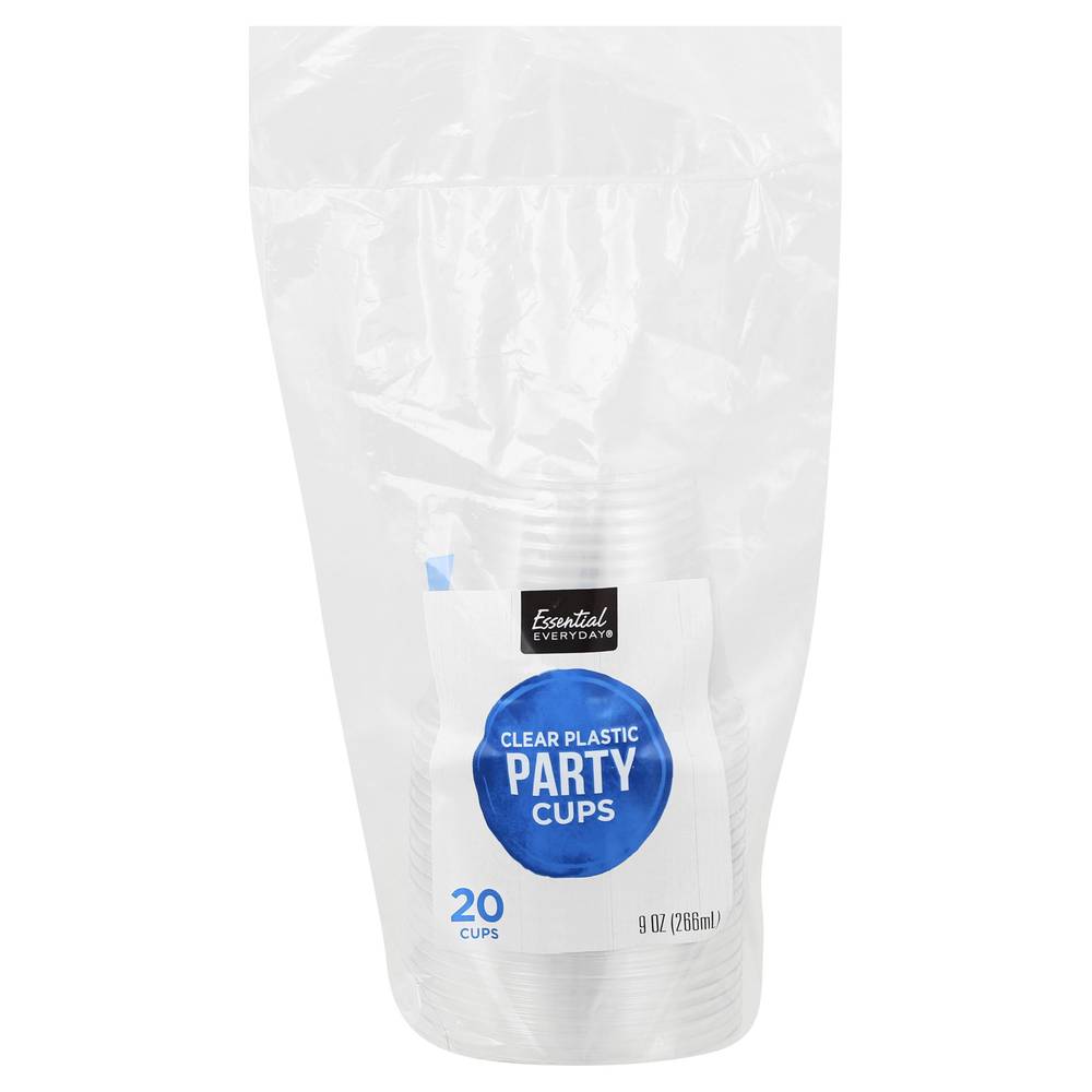 Essential Everyday Clear Plastic 9 Ounce Party Cups (20 ct)