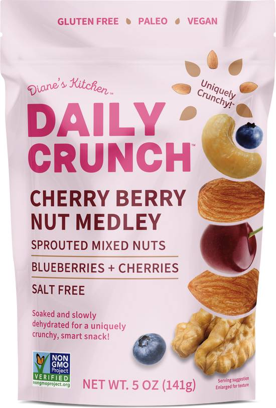 Daily Crunch Cherry Berry Nut Medley Sprouted Mixed Nuts, 5 OZ
