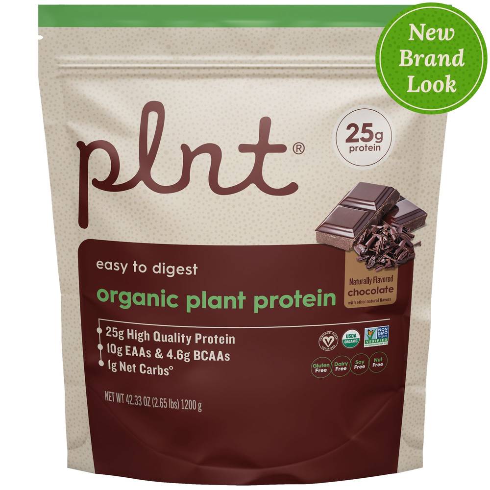 plnt Organic Plant Protein Powder, Chocolate (42.33 oz)