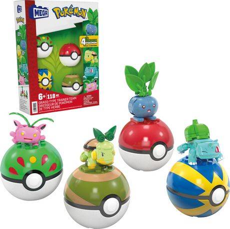 Pokémon Grass Type Trainer Team Building Toy Kit (4 ct)