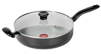 T-Fal Simply Cook Ceramic Nonstick Saute Pan With Lid 5 Qt, Black