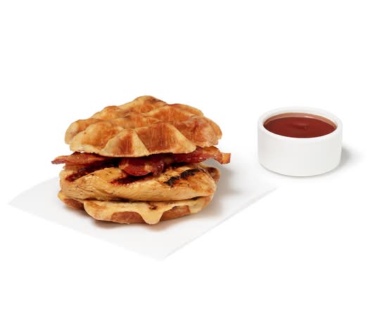 Chicken & Waffles Breakfast Sandwich w/ Grilled Filet