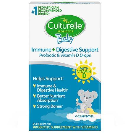 Culturelle Baby Immune + Digestive Support Probiotic & Vitamin D Drops 0-12 Months