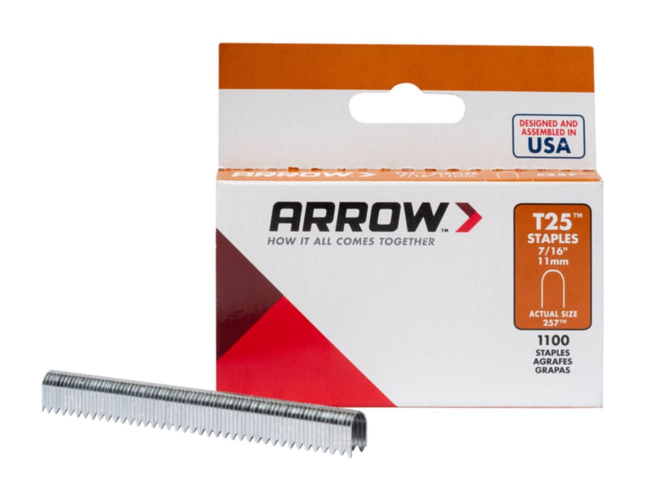 Arrow T25 1/4 In. W X 7/16 In. L 18 Ga. Round Crown Wire Staples 1100 Pk