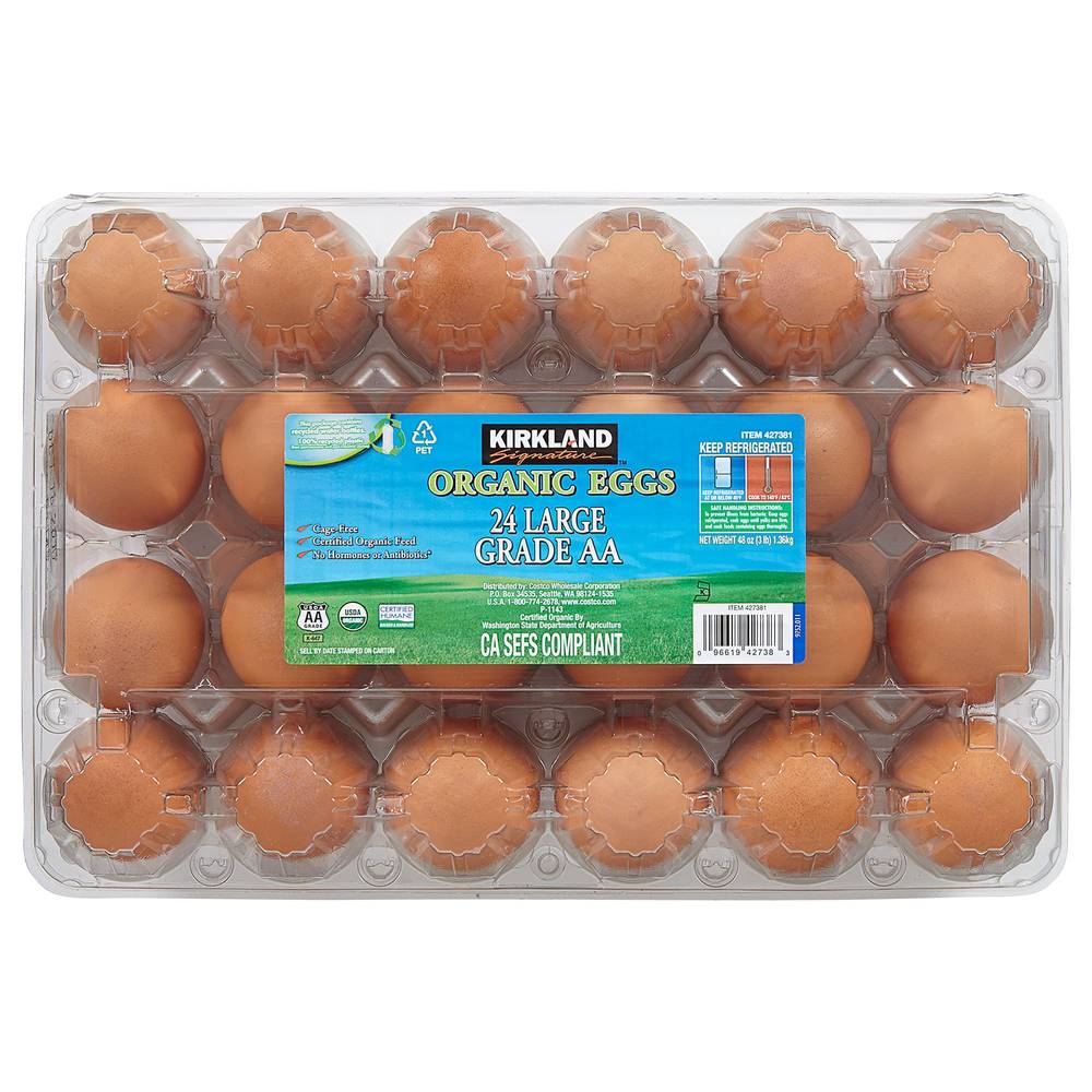 Kirkland Signature Organic Grade Aa Large Eggs (24 ct)