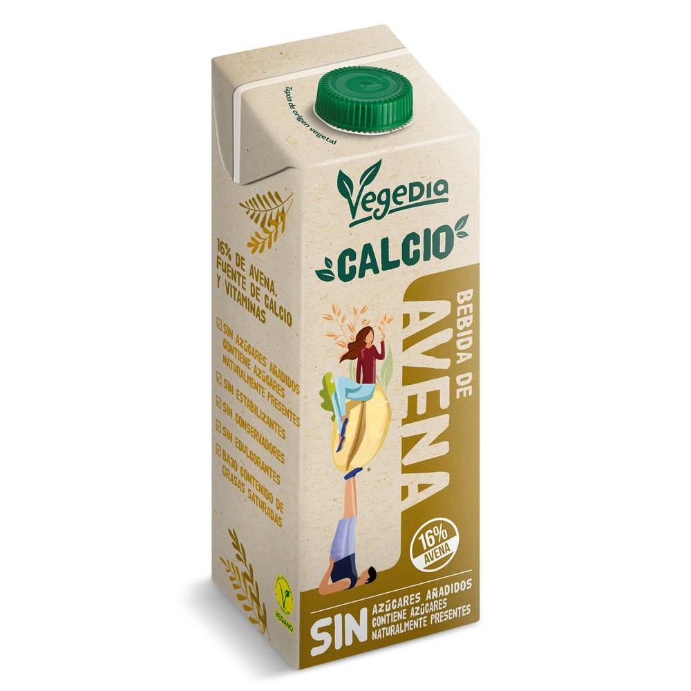 Bebida De Avena Con Calcio Vegedia Brik 1 L