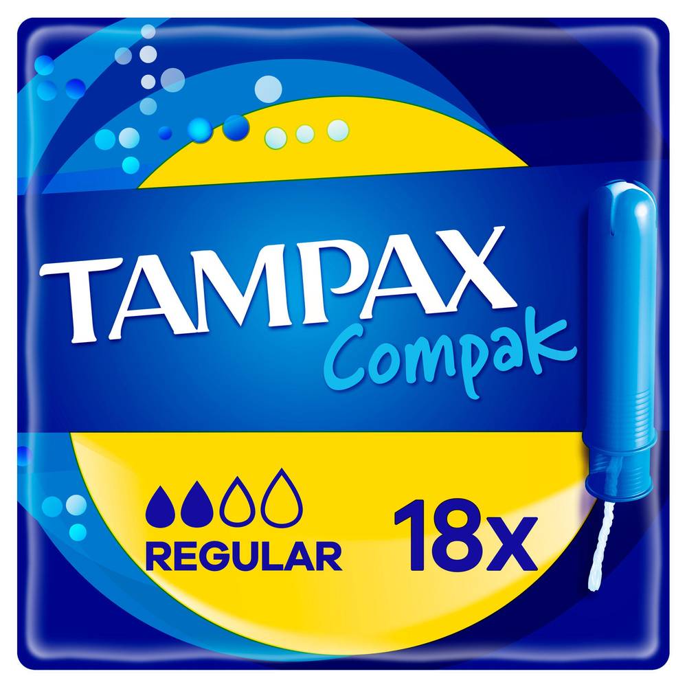Tampax Compak Regular Tampons Applicator x18