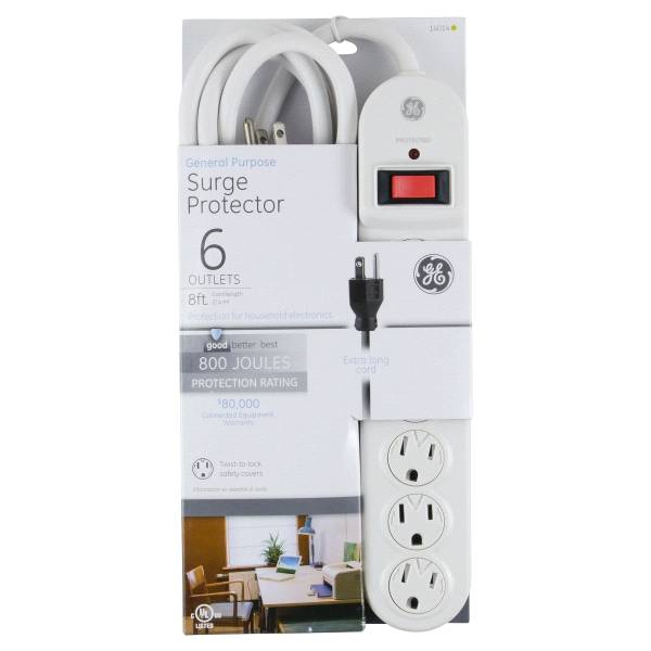 Surge Protector, 6 Outlets (8' cord)
