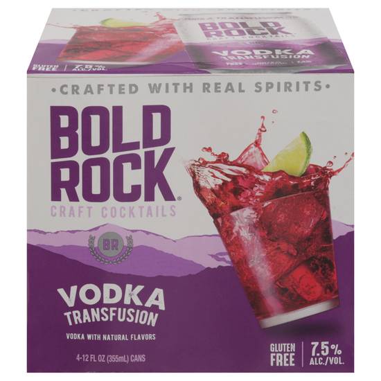Bold Rock Transfusion Vodka (4 pack, 12 fl oz)