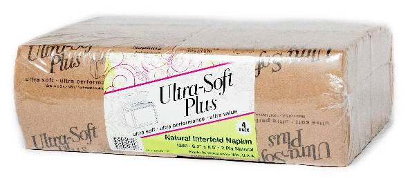 Ultra Soft Plus Natural Interfold Napkin, 6.5" * 8.5" (4 ct)