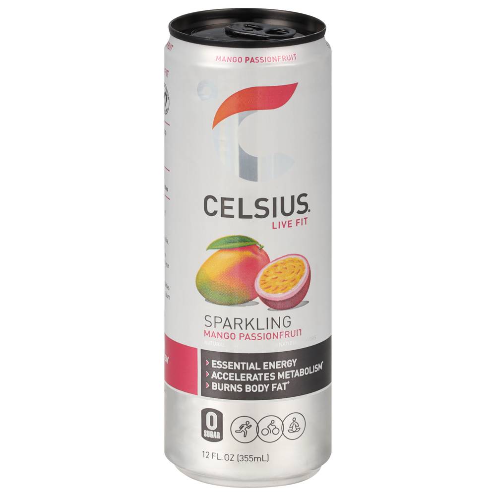 Celsius Sparkling Fitness Drink, Mango Passionfruit (12 fl oz)