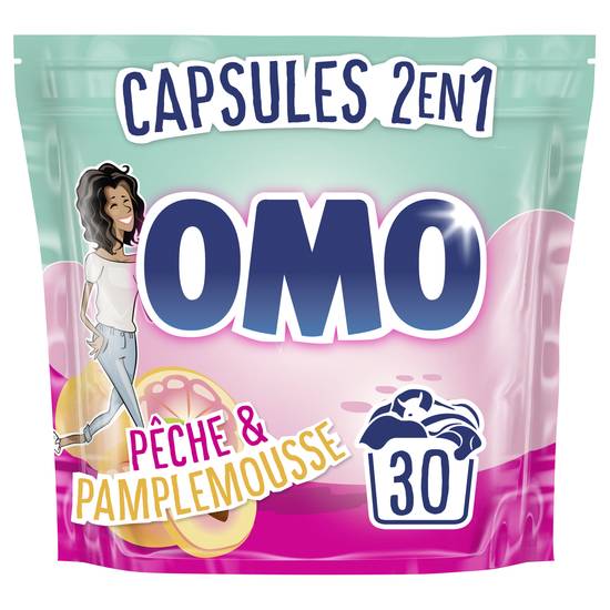 Omo - Lessive capsules 2en1 rose et lilas blanc (30 pièces), Delivery Near  You