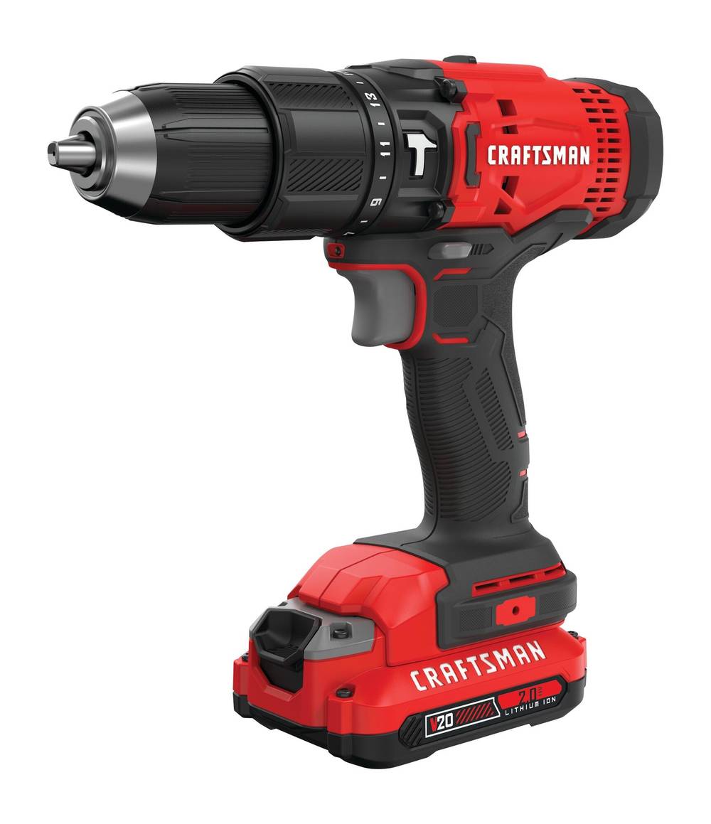 CRAFTSMAN V20 1/2-in 20-volt Max Variable Cordless Hammer Drill (1-Battery Included) | CMCD711D1