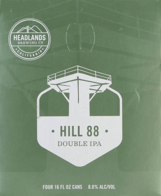 Headlands Brewing Co. Hill 88 California Double Ipa Beer ( 4 ct, 16 fl oz )