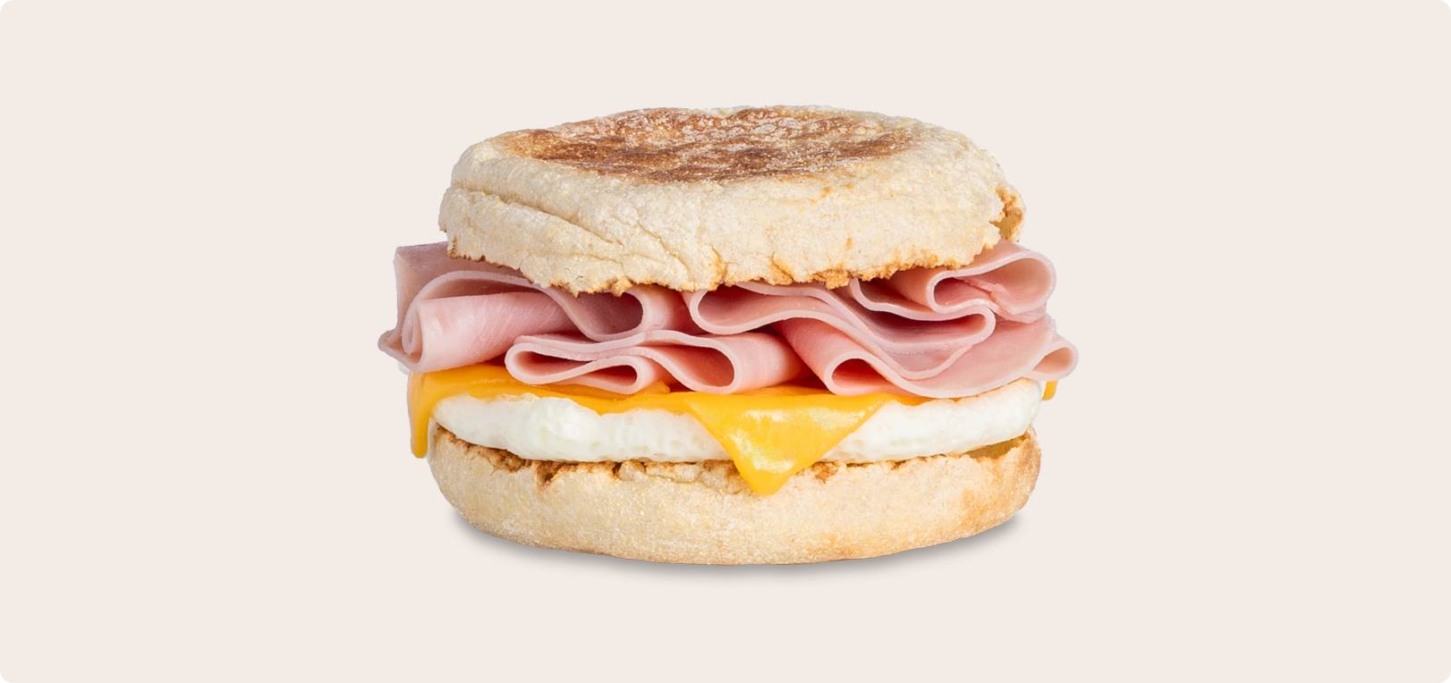 Ham, Egg & Cheese on an English Muffin