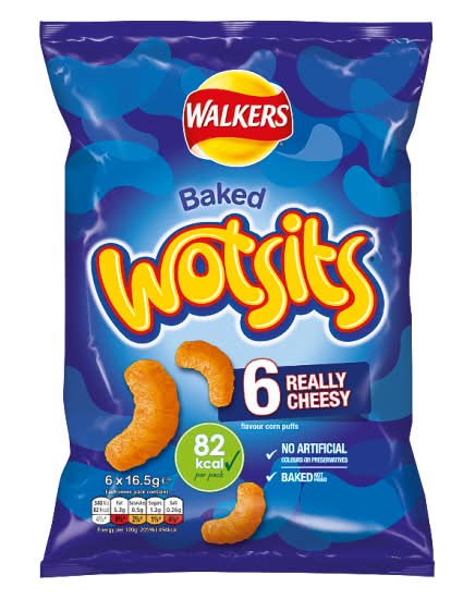 Walkers Cheesy, Really Flavour Corn Puffs (6 pack)
