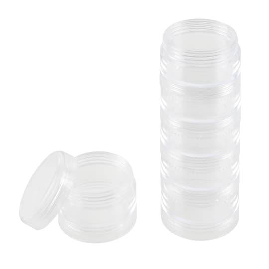 1.5" Clear 6-Container Round Bead Storage Stack By Bead Landing