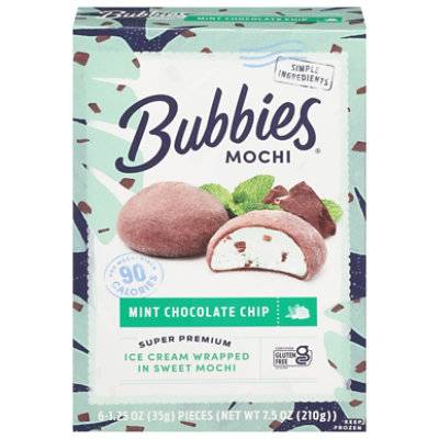 Bubbies Ice Cream Wrap in Sweet Mochi (mint-chocolate chip )