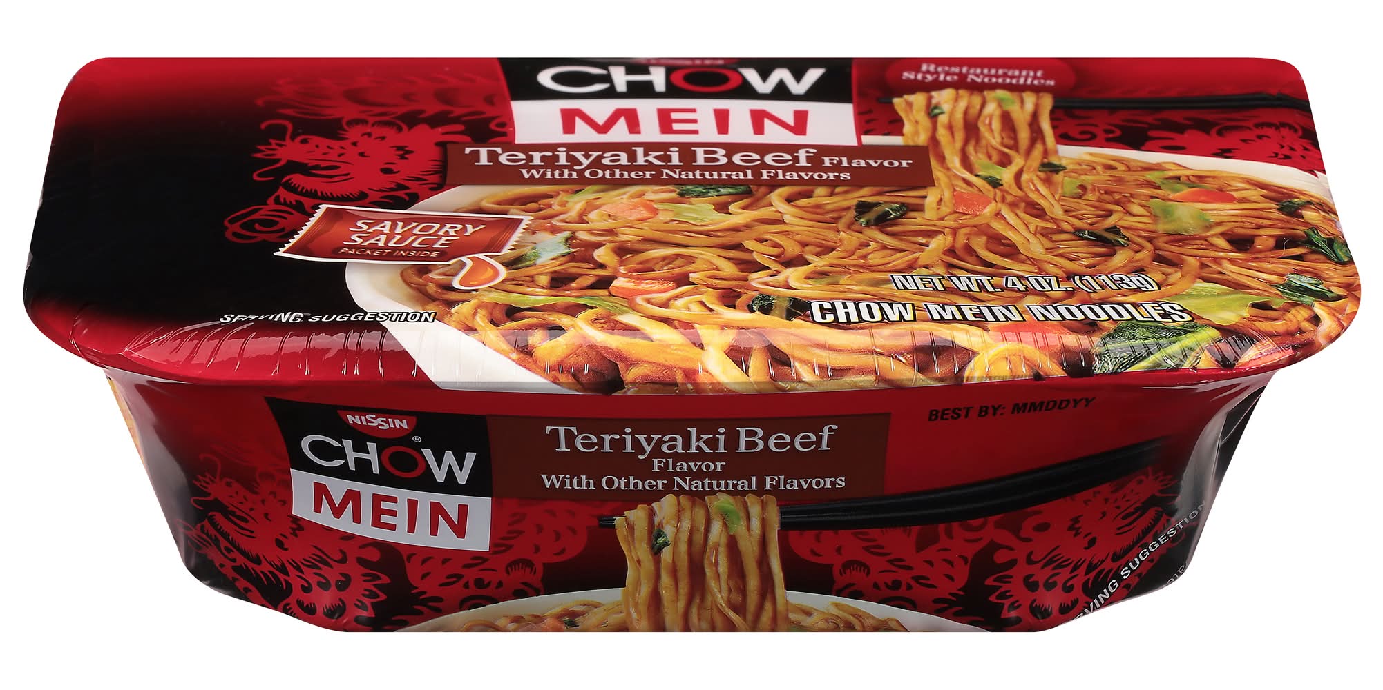Nissin Chow Mein Noodles, Teriyaki Beef (4 oz)