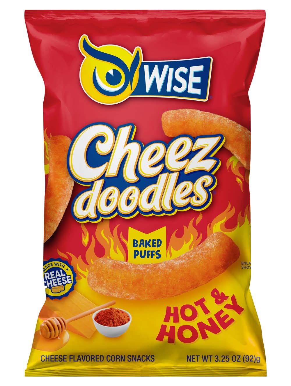 Cheez Doodles Hot & Honey Baked Puffs Corn Snacks, Cheese (3.25 oz)