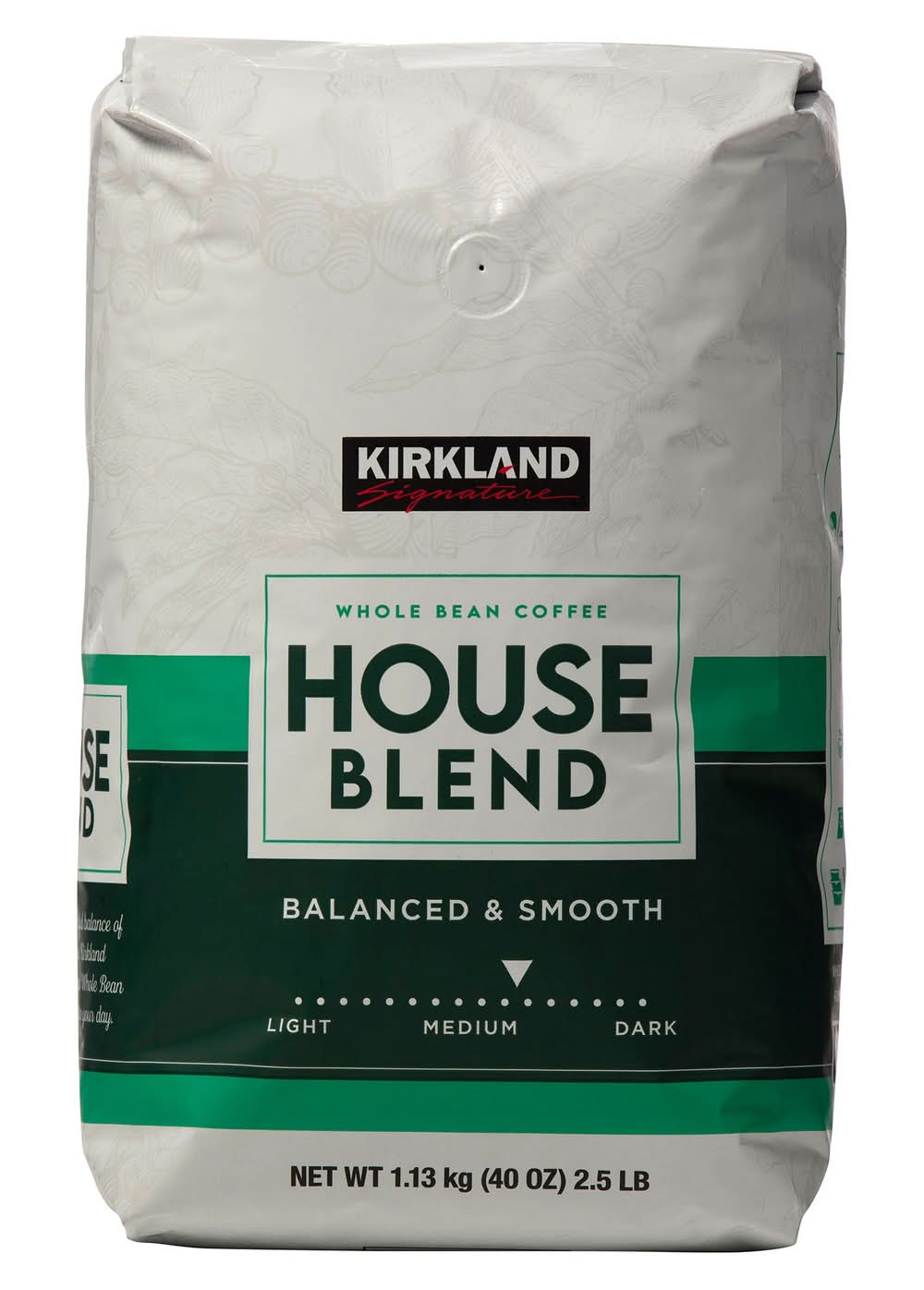 Kirkland Signature House Blend Whole Bean Coffee, Medium Roast, 2.5 lbs