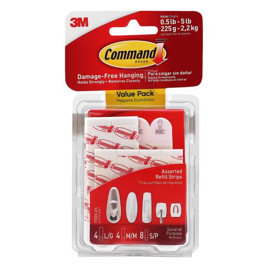 Command Damage-Free Hanging Assorted Refill Strips (16 strips)