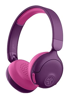 Jlab JBuddies Active Noise Cancelling Wireless On-Ear Headphones, Bluetooth, Purple/Pink (HBKANCRPURPNK122)