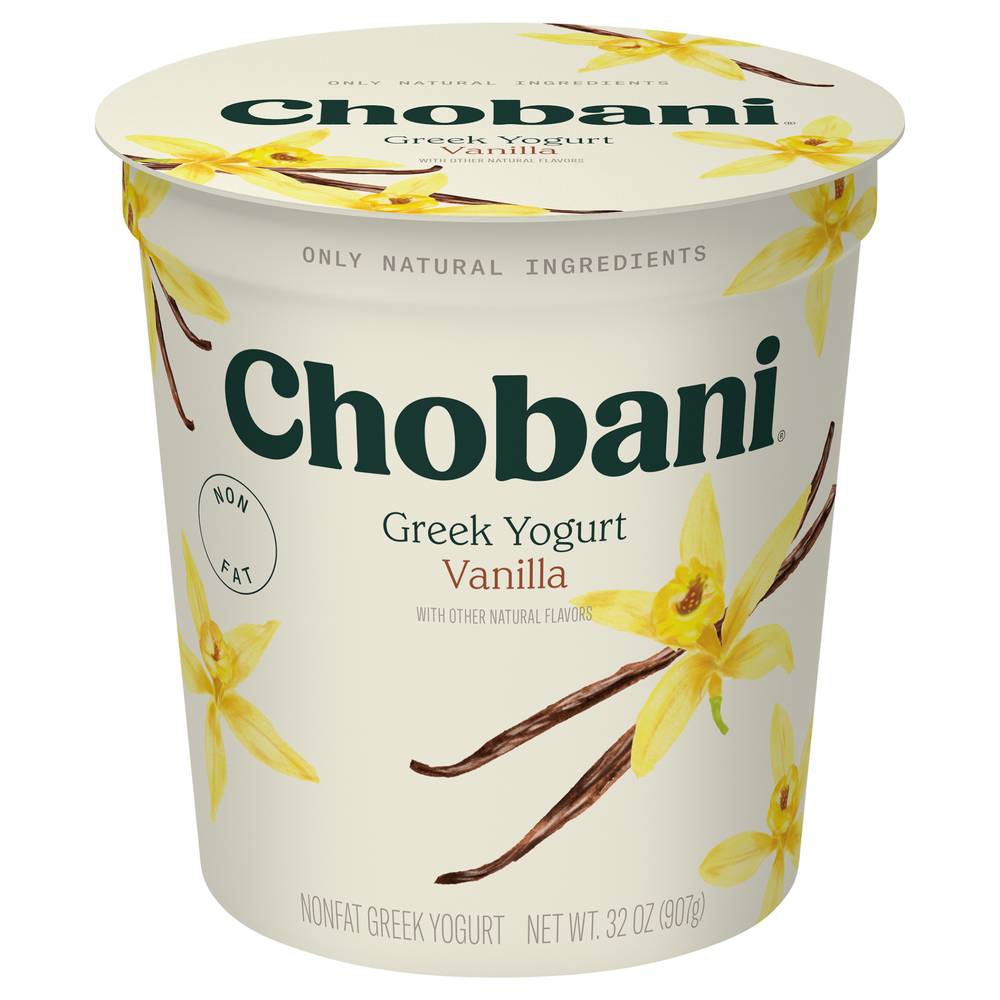 Chobani Nonfat Greek Yogurt, Vanilla (32 oz)