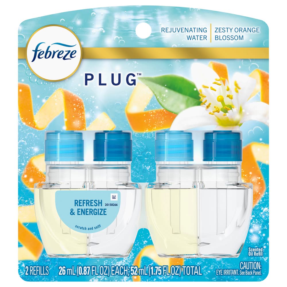 Febreze Plug Dual Refill Air Freshener Refresh & Energize (2 ct)