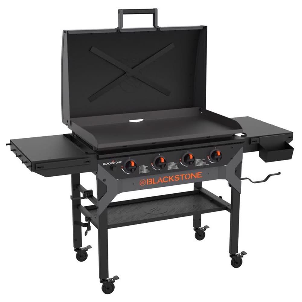 Blackstone Iron Forged 4 Burner Liquid Propane Outdoor Griddle With Hood Black