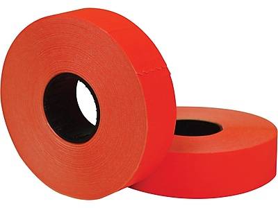 Garvey Labels for the Monarch 1136 2-Line Labeler, Red, 1750 Labels/Roll, 2 Rolls/Pack (098615)