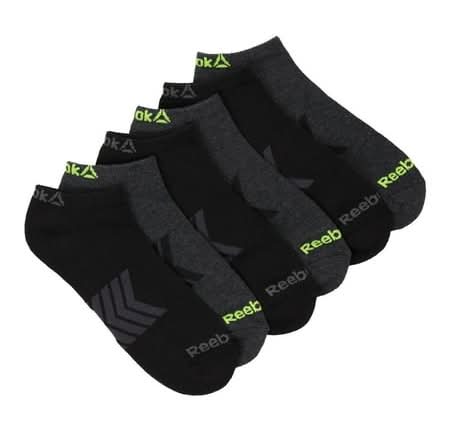 Reebok Men's Low-Cut Socks, 6-12.5, Black-Gray (6 ct)