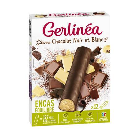 Barres chocolatées noir & blanc GERLINEA - les 12 barres de 31 g