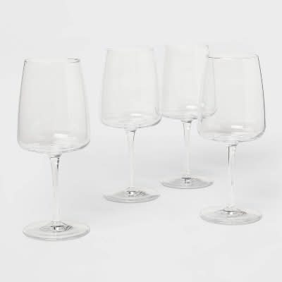 Threshold Simsbury Wine Glasses, Clear (4 ct)