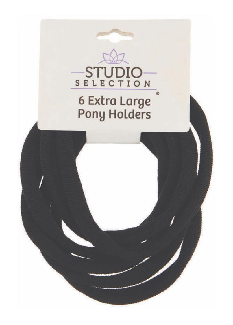 Studio Selection Extra Large Pony Holders Black 6 Ct