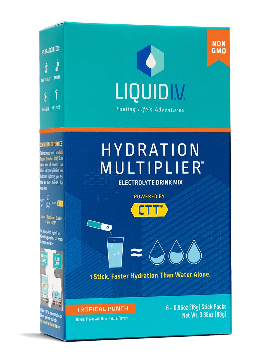 Liquid I.V. Hydration Multiplier Electrolyte Drink Mix, Tropical Punch (3.38 oz, 6 ct)