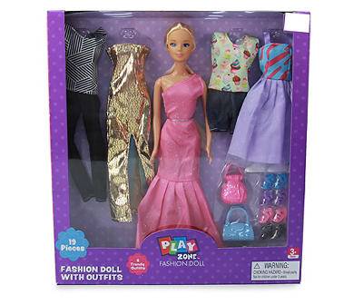 Play Zone Fashion Doll With Outfits From 3+ Years Old (19 ct)