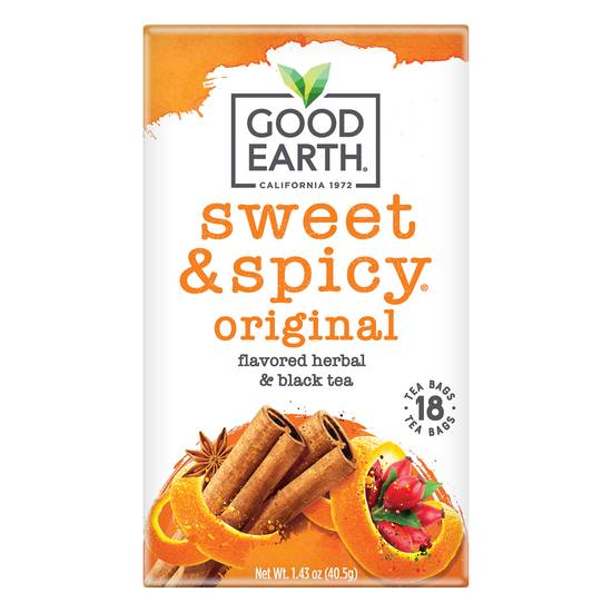 Good Earth Original Sweet & Spicy Herbal & Black Tea Bags (18 ct, 1.43 oz)