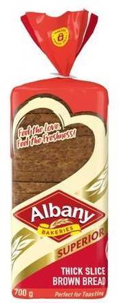 Albany Sup Bread 700g Brown