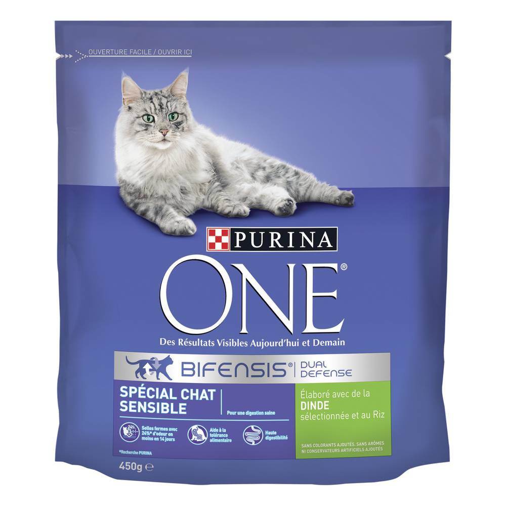 Purina One - Bifensis croquettes pour chat sensible à la dinde (450g)