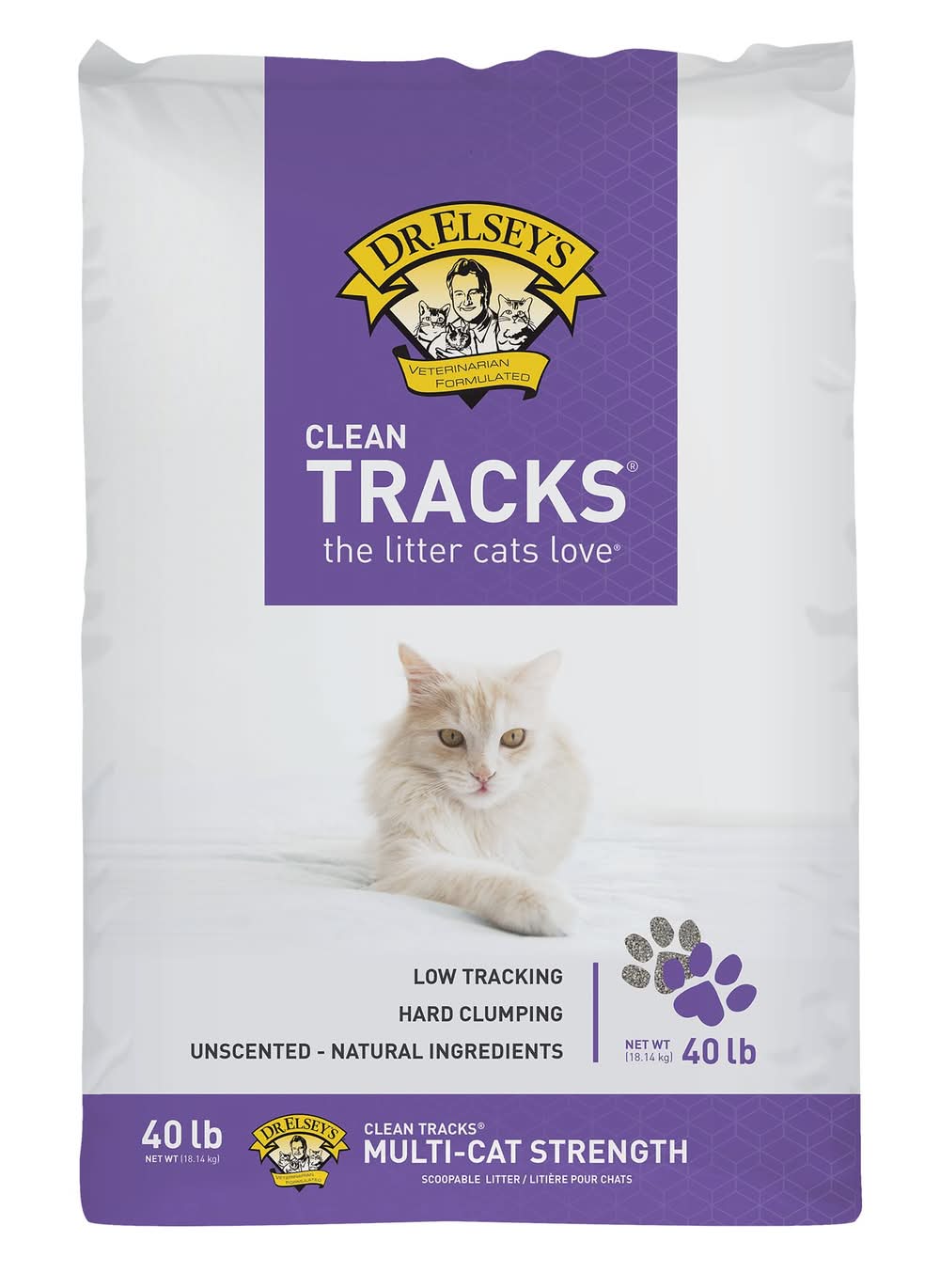 Dr. Elsey's Precious Cat Clean Tracks Clumping Multi-Cat Clay Cat Litter - Unscented, Low Tracking (Size: 40 Lb)